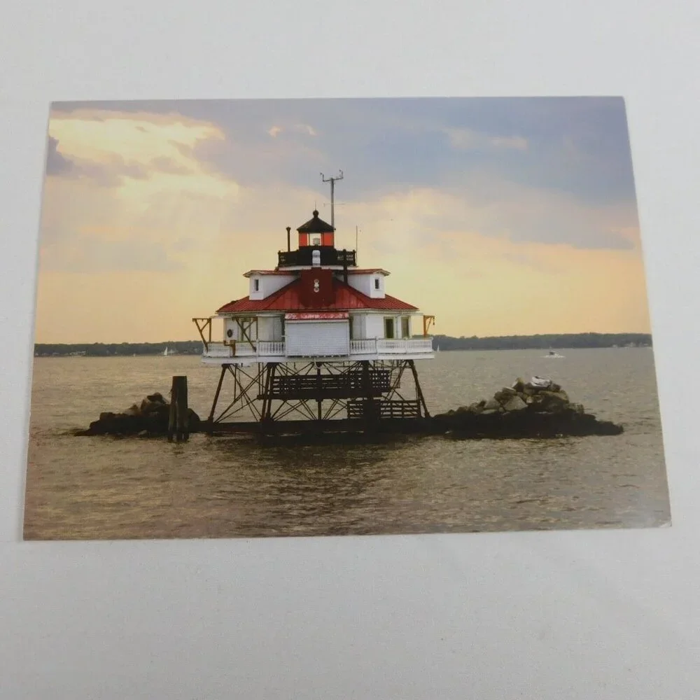 Lot of 5 Lighthouse Note Cards With Envelopes Blank Montauk Point Conimicut MSAA